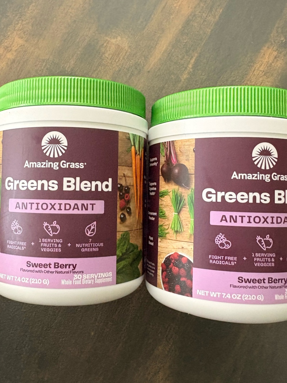Greens Blend Antioxidant Powder - Sweet Berry (Purple) 2 pack New